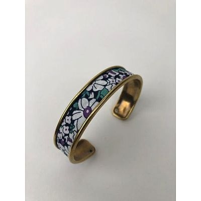 Bracelet Fleurs vert et blanc
