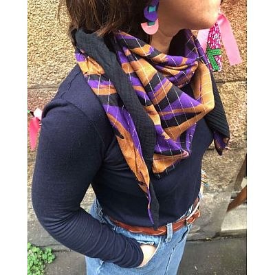 Foulard zèbre violet